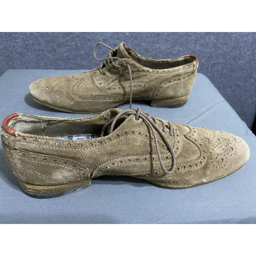 Paul Smith Brogue Shoes Men‎ Sand Size 7 Lace Up Oxford Detail Formal Suede